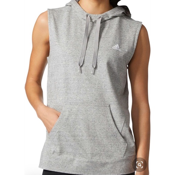 adidas sleeveless hoodie women's